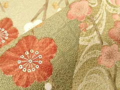 平和屋着物■上質な小紋　流水枝梅文　暈し染め　金銀彩　正絹　逸品　CABE3776dy