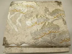 平和屋着物◎西陣　木野織物謹製　六通柄袋帯　枝松文　金銀糸　証紙付き　正絹　逸品　CABE8005oy