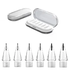 JUNOVA for 2025 Apple Pencil交換用チップ Apple Pencil ペン先 - 紙のような書き心地、静音・画面保護対応 (Pro/第2/第1/USB-C) 【 ボックス装6個入り クリア (HB+2B中+4B 各2本)】ｍａ