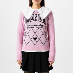 ガニー レディース アウター ニット・セーター Ganni Bow Jumper Ld51 Mauve Chalk チョークのサムネイル
