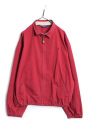 【お得なクーポン配布中!】 80s USA製 ポロ ラルフローレン スイングトップ ジャケット メンズ XXL / ヴィンテージ コットン ブルゾン フルジップ 大きいサイズ レッド