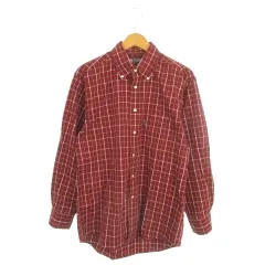 チャップス CHAPS ラルフローレン RALPH LAUREN シャツ M 赤 レッド チェック柄 ボタンダウンカラー 長袖 /MN28 ■GY61