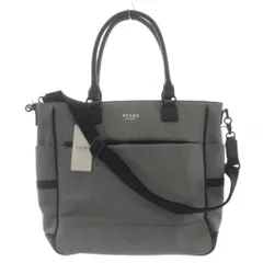 ビームスハート BEAMS HEART トートバッグ ショルダーストラップ付き レザー 切替 ハンドバッグ 2way グレー