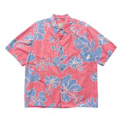 USA 古着 reyn spooner レインスプーナー コットン アロハシャツ ハワイアンシャツ コメモラティブクラシックス メンズL ピンク BF4124