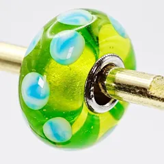 トロールビーズ ターコイズグリーンドット ビーズ/25-1677