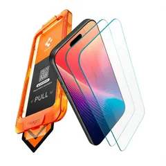 Spigen iPhone 17 Pro Max 強化ガラスフィルム 2枚入り 9H 強化ガラス 液晶 保護フィルム 貼り付けキット付き 簡単な貼り付け 耐衝撃 高透過率 指紋防止 AlignMaster S AGL11322 (クリスタル・クリア)