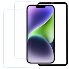 HUAKE 目の疲れ軽減 93% ブルーライトカット【2枚入り+ガイド枠付き】iPhone 17e / iphone16e / iphone14 / iPhone13 / iPhone 13 Pro 用 ガラスフィルム 保護フィルム