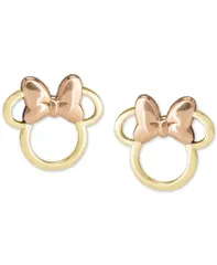 ディズニー レディース アクセサリー ピアス・イヤリング Disney Childrens Minnie Mouse Silhouette Stud Earrings in 14k Gold Rose Gold ゴールド