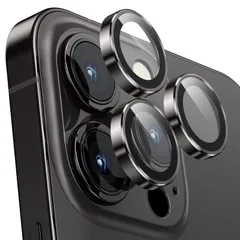 カメラフィルム iPhone 14Pro/14Pro Max用 カメラカバー 9Hガラス アルミ合金製 カメラ保護 キズ防止 耐衝撃 高透過率 アイフォン 14プロ/14プロマックス用 カメラレンズカバー スペースブラック