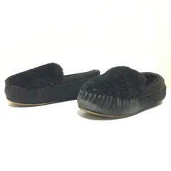ふかふかで暖か冬コーデに◎【EMU Australia】エミューオーストラリア ムートンシューズ クロッグ Jolie ジョリー モカシン風 W10015 スエード シープスキン もこもこ ブラック レディース サイズW6(23cm相当)/M43721fFのサムネイル