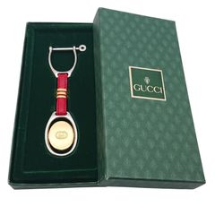 良品☆ GUCCI シェリーライン 赤 緑 インターロッキング G キーリング