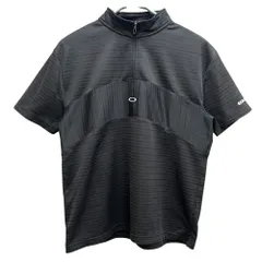 オークリー　ゴルフウェア　半袖ポロシャツ　M　ブラック　黒　ハーフジップ　メンズアパレル　OAKLEY
