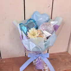 ブルーハートバルーン卒業ブーケ シャイニーcongratulation