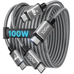 USB C ケーブル【2M/2本 PD対応 100W/5A 超急速充電】USB タイプc 断線防止 高速データ転送 ナイロン編み USBC to USBC 充電ケーブル iPhone 17 16 15 Pro Max Samsung Galaxy S25 S2