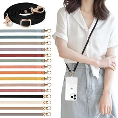 [Mavanda] スマホ ショルダーストラップ 肩紐 携帯ショルダー 約70cm～約135cm長さ調節可能 革 iphone ストラップ