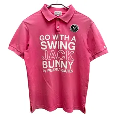 JACK BUNNY　ジャックバニー　メンズゴルフウェア　半袖トップス　ポロシャツ　Lサイズ　ピンク