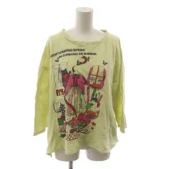 スカラー ScoLar Tシャツ カットソー 長袖 M 緑 グリーン プリント 総柄 /RR