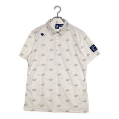 中古 メンズ デサントゴルフ DESCENTE GOLF 半袖ポロシャツ O 白×グレー ホワイト 総柄