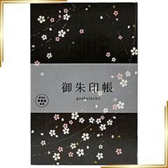 【新品】 (Styleneo) 御朱印帳 御城印 集印帳 御朱印 大判 180×120mm 蛇腹 両面48頁 (大判,さくら黒) 0