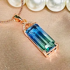 バイカラー トルマリン　artificial ローズゴールド ネックレス　ピンクゴールド