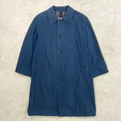90年代 英国製 Burberrys バーバリー ステンカラーコート バルマカーンコート メンズXL相当 古着 90s VINTAGE ヴィンテージ PRORSUM プローサム バーバリーチェック 紺色