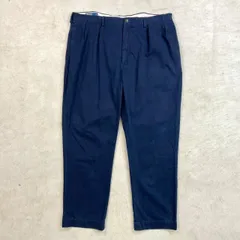 90年代 Polo by Ralph Lauren ポロバイラルフローレン 2タック ワイド チノパンツ ポロチノ メンズW42 古着 ANDREW PANT 90s ヴィンテージ VINTAGE ビッグサイズ 大きいサイズ 紺色
