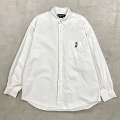 Ralph Lauren ラルフローレン BLAKE ポロベア 刺繍 長袖シャツ メンズ2XL相当 古着 ヴィンテージ VINTAGE ボタンダウンシャツ B.Dシャツ ビッグサイズ 大きいサイズ 白色