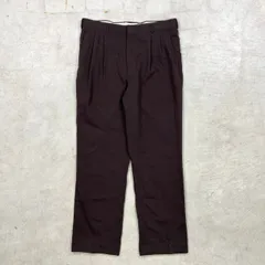 80~90年代 USA製 2タック ワイドスラックスパンツ メンズW35相当 古着 80s 90s ヴィンテージ VINTAGE ロケットTALONジッパー 茶色 ダークブラウン