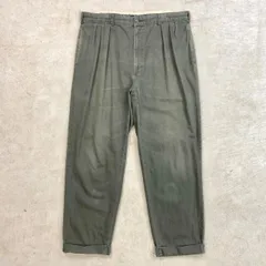 90年代 Polo by Ralph Lauren ポロバイラルフローレン 2タック ワイド チノパンツ ポロチノ メンズW44 古着 ANDREW PANT 90s ヴィンテージ VINTAGE ビッグサイズ 大きいサイズ フェードカーキグリーン