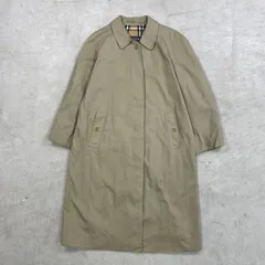 80年代 英国製 Burberrys バーバリー ステンカラーコート バルマカーンコート レディースXL相当 古着 80s VINTAGE ヴィンテージ PRORSUM プローサム バーバリーチェック ノバチェック カーキベージュ