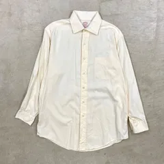 80~90年代 USA製 Brooks Brothers ブルックスブラザーズ makers コットンシャツ メンズL相当 古着 80s 90s ヴィンテージ VINTAGE 生成り色 オフホワイトカラー