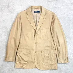 90年代 Polo by Ralph Lauren ポロバイラルフローレン コットンテーラードジャケット メンズM 古着 90s VINTAGE ヴィンテージ 3B サンドベージュ