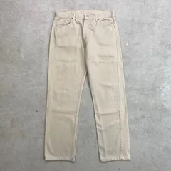 90年代 フランス製 Levi's ユーロリーバイス 501 カラーデニムパンツ ストレート メンズW34相当 古着 90s ヴィンテージ VINTAGE 生成り色 ライトベージュ