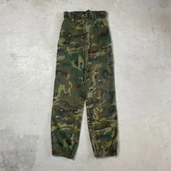 民間品 ミリタリーカーゴパンツ カスタム ウッドランドカモ メンズW31 古着 カーキ オリーブグリーン ライトブラウン 茶色