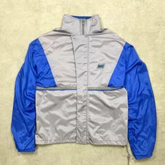 90年代 銀タグ NIKE ナイキ ナイロンジャケット 切り替えデザイン メンズM相当 古着 90s VINTAGE ヴィンテージ メッシュライナー ドローコード付き グレー ブルー