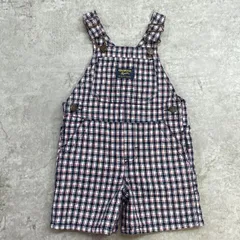 Kids  OSHKOSH オシュコシュ チェック オーバーオール ロンパース  キッズ12ヵ月 70-80cm相当 古着 子供服 ベビー服 