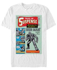 피프스 선 남성 탑스 티셔츠 Fifth Sun Marvel Mens Iron Man Retro Tales of Suspense Comicover Short Sleeve Tshirt White 화이트