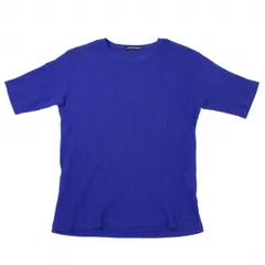 イッセイミヤケ メンISSEY MIYAKE MEN ポリコットン半袖ニットカットソー 青4のサムネイル