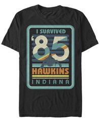 피프스 선 남성 탑스 티셔츠 Fifth Sun Menstranger Things I Survived Hawkins Indiana Short Sleeve TShirt Black 블랙