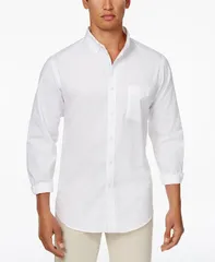 クラブルーム メンズ トップス シャツ オックスフォード コットン Club Room Mens Solid Stretch Oxford Cotton Shirt Bright White ホワイト