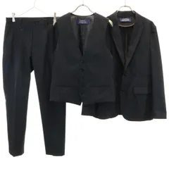 nano universe ナノユニバース ソロテックス スーツ 上下 セットアップ M/S ブラック 3ピース メンズ 古着