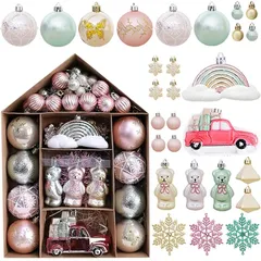 Uchi クリスマスボール オーナメント クリスマス飾り ボール 70個豪華セット クラシッククリスマスボール デコレーションボール おしゃれ 可愛い ゴージャス セットツリー飾り ボール 北欧風 おしゃれ 多彩 可愛 華奢 人気 キラキラ 飛散防止 フッ 0