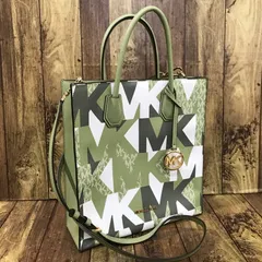 Michael Kors マイケルコース ショルダーバッグ グリーン ロゴパターン【F1077-004】