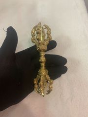 希少　金剛杵　五鈷杵　法具　チベット密教　ビンテージ　バジュラ　仏教美術　黄銅製 希少 金剛杵 五鈷杵 法具 チベット密教 ビンテージ バジュラ 仏教美術