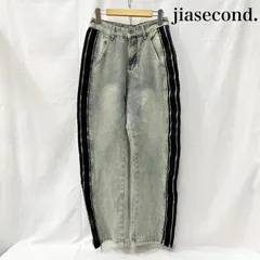 古着 jiasecond. ジアセカンド サイドジップデニムパンツ スリット ワイド ルーズ 色落ちブルー Y2K レディース FREE ISItems【USED】【古着】【中古】50155425
