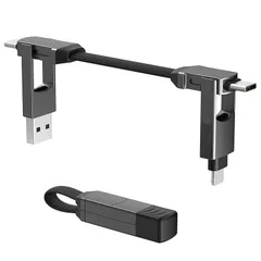 CHAFON 6in1ALL IN CHARGER グレー マルチ充電ケーブル USB Type-C Type-A 急速充電 転送 短い 1