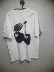 STUSSY 8ボール さくらんぼ プリンティング 半袖 Tシャツ 白 XL