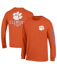 チャンピオン メンズ トップス Tシャツ Champion Mens Orange Clemson Tigers Team Stack Long Sleeve Tshirt Orange オレンジ