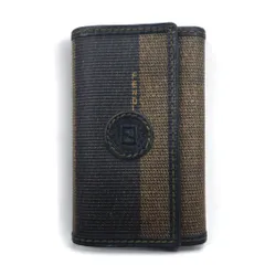 FENDI イタリア製 ペカン 6連 キーケース ブラック ベージュ PVC レザー 2284/513516