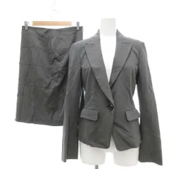 クードシャンス CdeC COUP DE CHANCE 美品 スーツ セットアップ テーラードジャケット スカート 38 グレー 無地 /YJ ■GY61